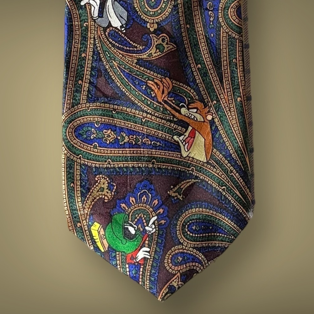 Looney Tunes Mania Vintage Men’s Tie - 1993 Bugs Bunny, Marvin the Martian